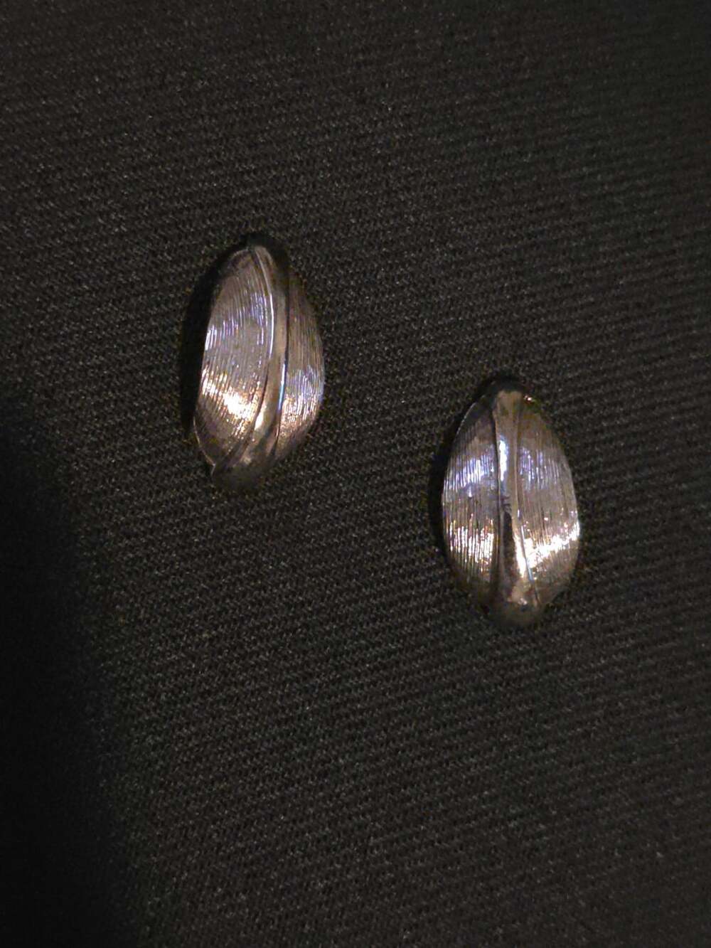 Vintage Silver Tone Textured Dome Stud Earrings Silver